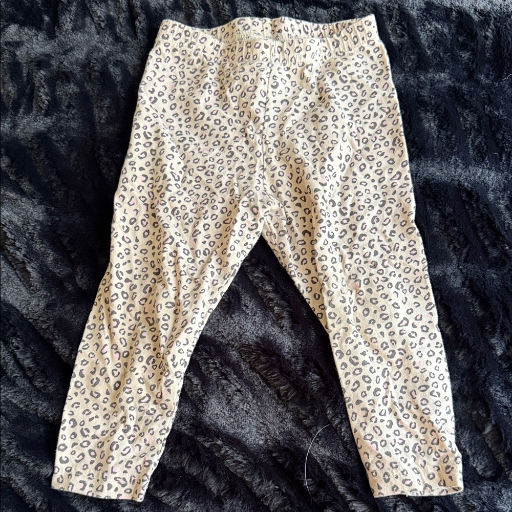 Carter's Leopard Print Kids Leggings - Cream and Black